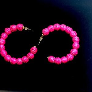 statement Raffia Hoop Dangle earrings